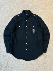 RALPH LAUREN シャツ ネイビー 4 エンブレム キレイめ カジュアル 