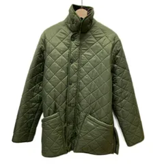 【中古】　Barbour　キルティングジャケット　ナイロンジャンパー　アウター　スタンドカラー　フルジップ　無地　ワンポイント　ブランドロゴ　刺しゅう　サイドポケット　古着　/1587のサムネイル