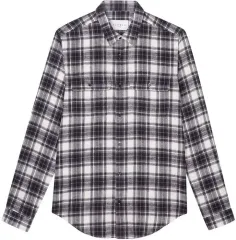SANDRO オム 新作 白 黒 フランネル CHECK シャツ M サイズのサムネイル