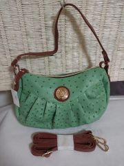 ANNE KLEIN （アンクライン）グリーンレザー トートバッグ - メルカリ