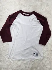 チャンピオン SUPER COTTON ラグラン Baseball T-shirts バーガンディ XL