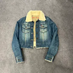 アバクロンビー ファー カラ デニム クロップド ジャケットのサムネイル