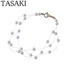 TASAKI 田崎真珠 3連パール ワイヤー テグス ネックレス 美品 - メルカリ