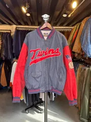 105 90s Mirage MLB ミネソタ TWINS ツインズ リネン ベースボール ジャケット