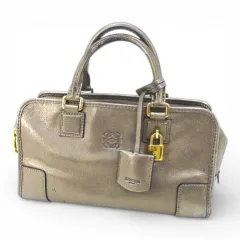 ロエベ LOEWE アマソナ28  アナグラム ハンドバッグ ブロンズ レザー のサムネイル