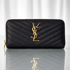 正規品 YVES SAINT LAURENT イヴ・サンローラン ジッパー ドール コンパクト 長財布