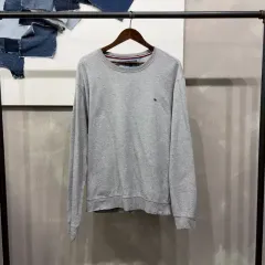 (105) トミーヒルフィガー カジュアル ロゴ 刺繍 スウェット 長袖Tシャツ