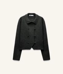 ZARA コントラストボタン付きニットジャケット S - メルカリ