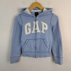 GAP kids ギャップ フルジップパーカー デカロゴ ライトブルー 160サイズ 古着 ストリート スポーツMIX