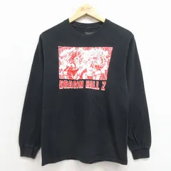 S/古着 長袖 Tシャツ メンズ アニメ ドラゴンボールZ コットン クルーネック 黒 26apr06