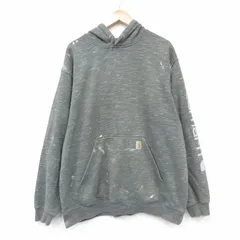 XL/古着 カーハート 長袖 スウェット パーカー メンズ 大きいサイズ 緑 霜降り 26apr07