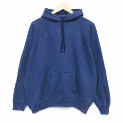 XL/古着 TULTEX 長袖 スウェット パーカー メンズ 80年代 80s 無地 ラグラン USA製 紺 26apr07