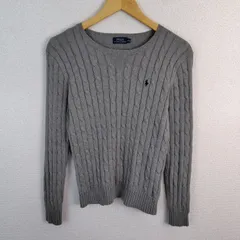 POLO RALPH LAUREN ポロラルフローレン ケーブル編み ニット セーター グレー Mサイズ 古着 アメカジ ストリート