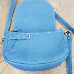LoroPiana ショルダーバッグ レザー カシミヤ ライトブルーのサムネイル