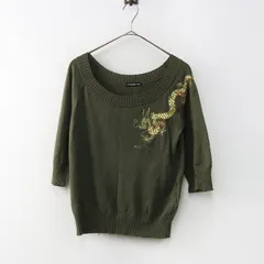 Archive ヴィヴィアンタム VIVIENNE TAM スパンコール ドラゴン刺繍 ニットプルオーバー 1 カーキ┃セーター【2400014933642】のサムネイル