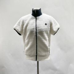 Schottショット 半袖パンチングレザージャケット ブルー M 3111001