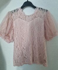 ⭐️TO BE CHIC⭐️ 花柄レース 半袖ブラウス ウエストリボン付き 
