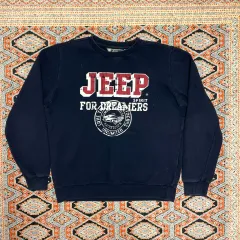 Jeep 文字ロゴ ネイビー ヴィンテージ 起毛 スウェット メンズ XLのサムネイル