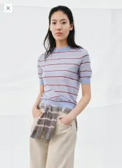 新品) ZARA ザラ ストライプ ニットTシャツ