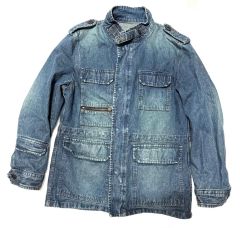 70s ユーロヴィンテージ デニムシングルライダース ハの字 パッカブル 