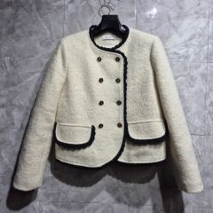 シミトリーパリ ピュアカシミヤ リアルファー ホワイト系 本毛皮 AA704 