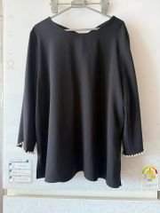 新品タグ付 上質パフスリーブブラウス 黒 裏地付 M相当 - メルカリ