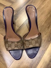 GUCCI GG メタルリボン サンダルオールドグッチ35.5ブラウン系 付属付
