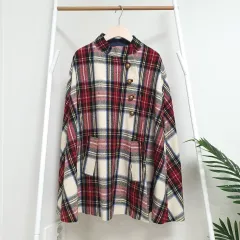 A.P.C. アーペーセー タータンチェック ウール ケープコートのサムネイル