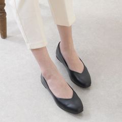 極美品⭐︎Enあしながおじさん Vカットフラットシューズ 黒 24cm