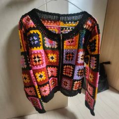 ヴィンテージ レトロ古着 エスニック刺繍ジャケット 鏡飾り 黒 羽織 