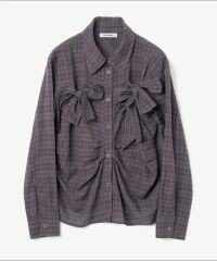 美品⭐️Sov. 2024年シルクオーガンジーチェックブラウス 定価42,900円