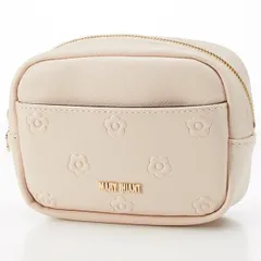 MARY QUANT(マリークワント) シンプルエンボスデイジーミニポーチ H10.5×W14×D5cm ベージュK