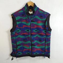 90s ヴィンテージ コロンビア フリースジップベスト USA製 マルチ 