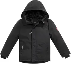 CXYP キッズ ダウンコート ダウン90 ジャケット フード付き 男の子 女の子 ショート丈 防寒 防風 アウター おしゃれ (ブラック,  120)