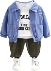 CXYP キッズ服 男の子 上下セット コットン ポケット 女の子 パーカー コンパクト 幼稚園 カジュアル 小学生 幼児 長袖 Tシャツ お出かけ 部屋着 韓国風 子供 トップス 寝間着 (ブルー,  80)