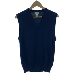 【中古】　L.L.Bean　ベスト　レイヤード　Vネック　無地　ハイゲージ　アウトドア　古着　/1152