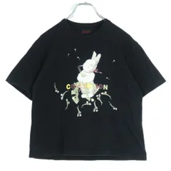 ワンダフルワールド カネコイサオ★白うさぎpt♪半袖カットソー Tシャツ 黒系 無地 薄手 z19790のサムネイル