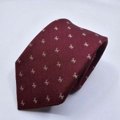 美品】HERMES エルメス ネクタイ 総柄 馬 ジョッキー ボルドー系