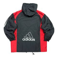 00s adidas アディダス ナイロンプルオーバー デカロゴ y2k 黒 赤 