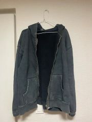 Ron Herman ロンハーマン ダメージ加工 ジップアップパーカー XL 黒
