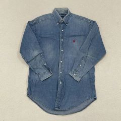 ラルフローレン デニム シャツ ボタンダウン NO687 □POLO RALPH LAUREN ボタンダウンのデニムシャツの