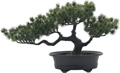 TENOABLE フェイクグリーン 盆栽 松 迎客松 人工観葉植物 造花 インテリア 玄関 置物 (グリーン,  レギュラー)のサムネイル