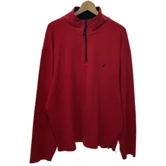 【中古】　NAUTICA　ジップアップスウェット　プルオーバー　ハイネック　ハーフジップ　裏毛　無地　ワンポイント　刺しゅう　ストリート　古着　/7064