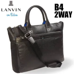 ランバンオンブルー ビジネスバッグ レイト 511501 メンズ ブラック 黒 LANVIN en Bleu レザー ナイロン ショルダーバッグ ブリーフケース 2WAY B4 15.6インチPC収納 新品 正規品 定価42,900円のサムネイル
