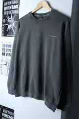 (L-2XL) フルート スウェットTシャツ レタリング PIGMENT ピグメント グレー-1741E