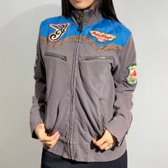 インディアンモーターサイクル 半袖 バイカージャケット L レザー切替