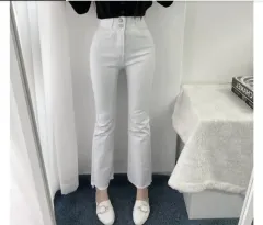 白 ブーツカット ズボン M