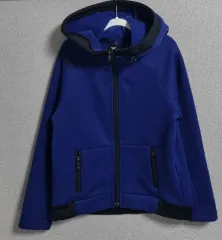 キッズ) 130) デサント ネイビー 起毛 ジップアップ
