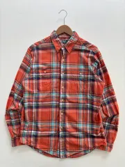 Polo ポロ ラルフローレン オレンジ COLOR CHECK PATTERN ツーポケット シャツ