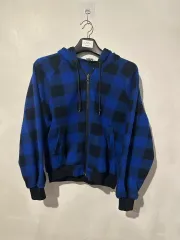 ヴィンテージ 90 00s CHECK フリース フーディー ジップアップ